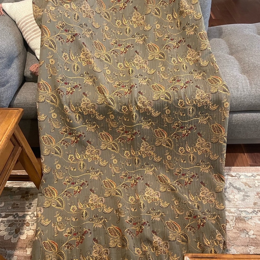 Olive, light green/gray curtains. Great condition.